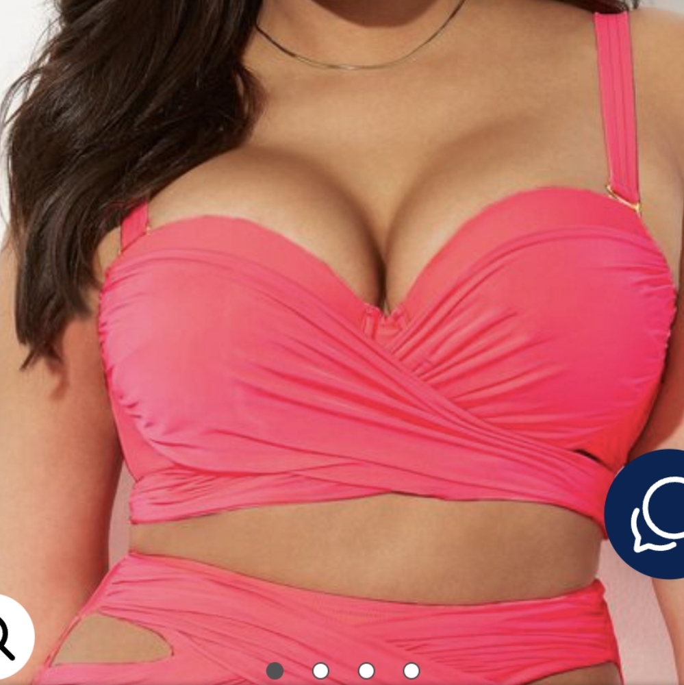 CRISSCROSS CUPSIZED WRAP UNDERWIRE BIKINI TOP